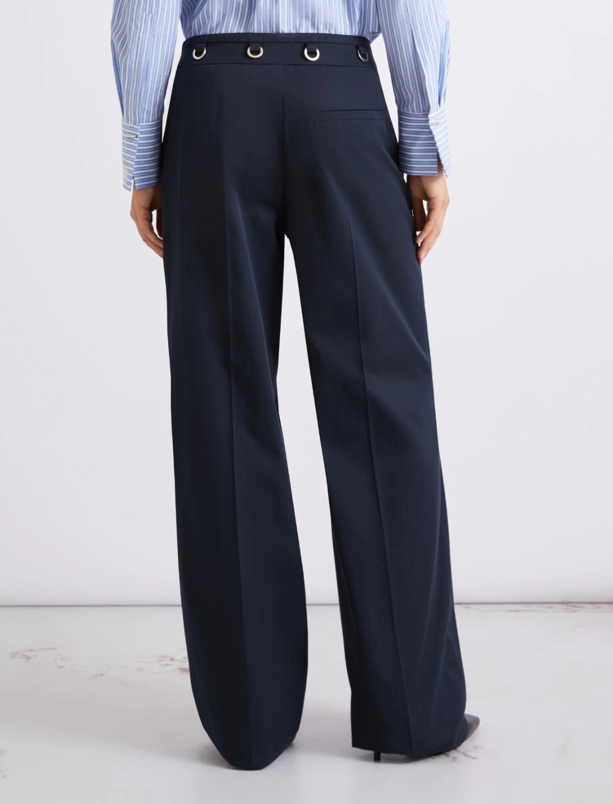 Marella Sport Pantaloni dritti in gabardina MLSAcciaio PE26 Marella Sport