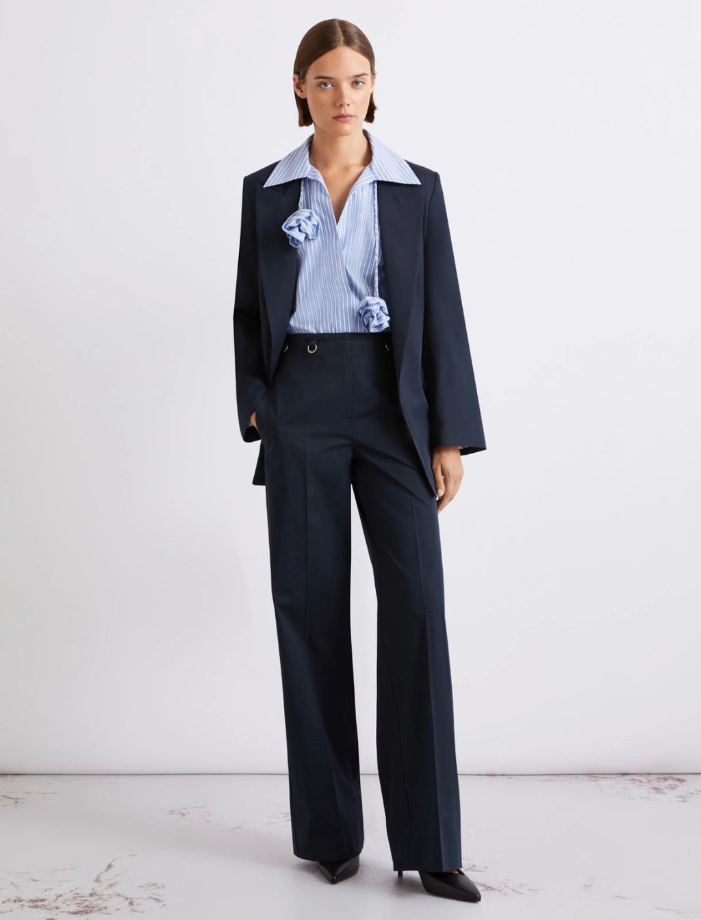 Marella Sport Pantaloni dritti in gabardina MLSAcciaio PE26 Marella Sport