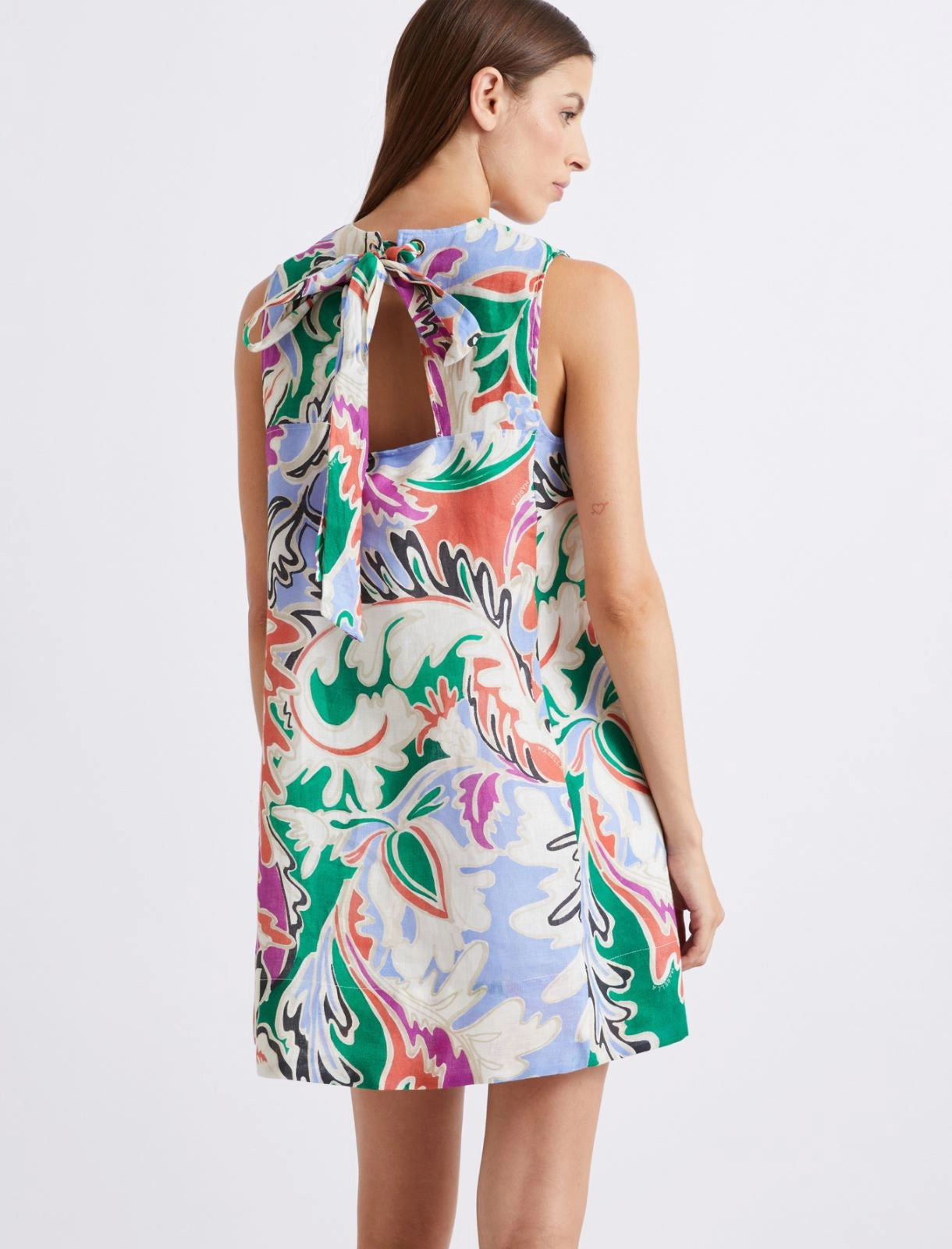 Marella Sport Abito smanicato in lino stampato MLSAlce PE26 Marella Sport