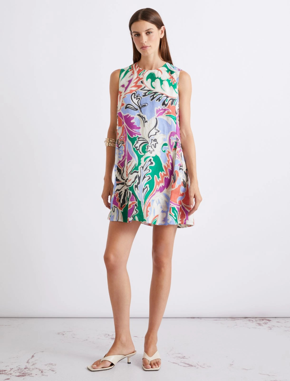 Marella Sport Abito smanicato in lino stampato MLSAlce PE26 Marella Sport