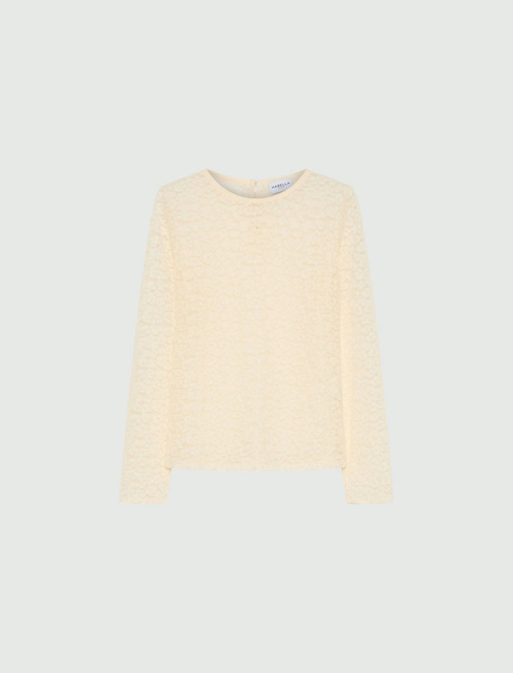 Marella Sport T-shirt a manica lunga in jersey pizzo, panna MLSAutore AI26 Marella Sport