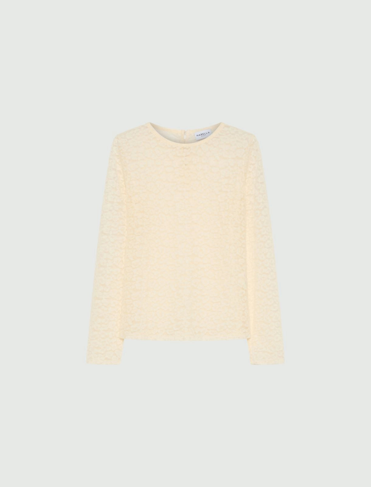 Marella Sport T-shirt a manica lunga in jersey pizzo, panna MLSAutore AI26 Marella Sport