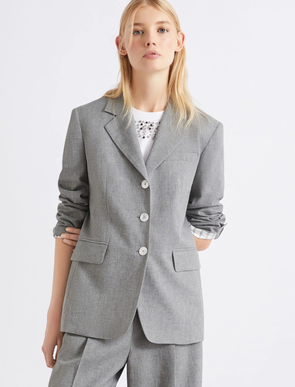 Marella Sport Blazer monopetto in misto lino MLSCachi PE26 Marella Sport