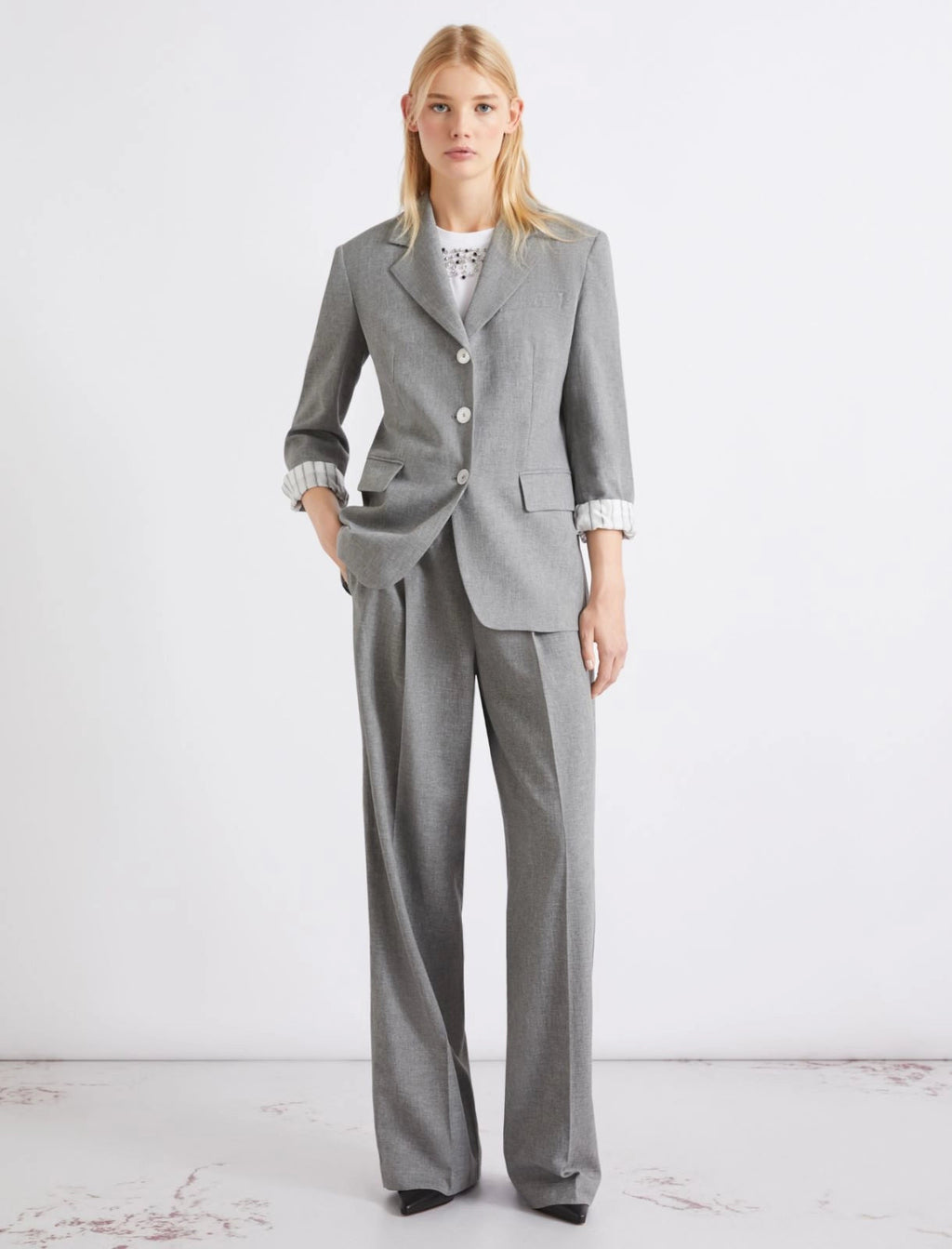 Marella Sport Blazer monopetto in misto lino MLSCachi PE26 Marella Sport