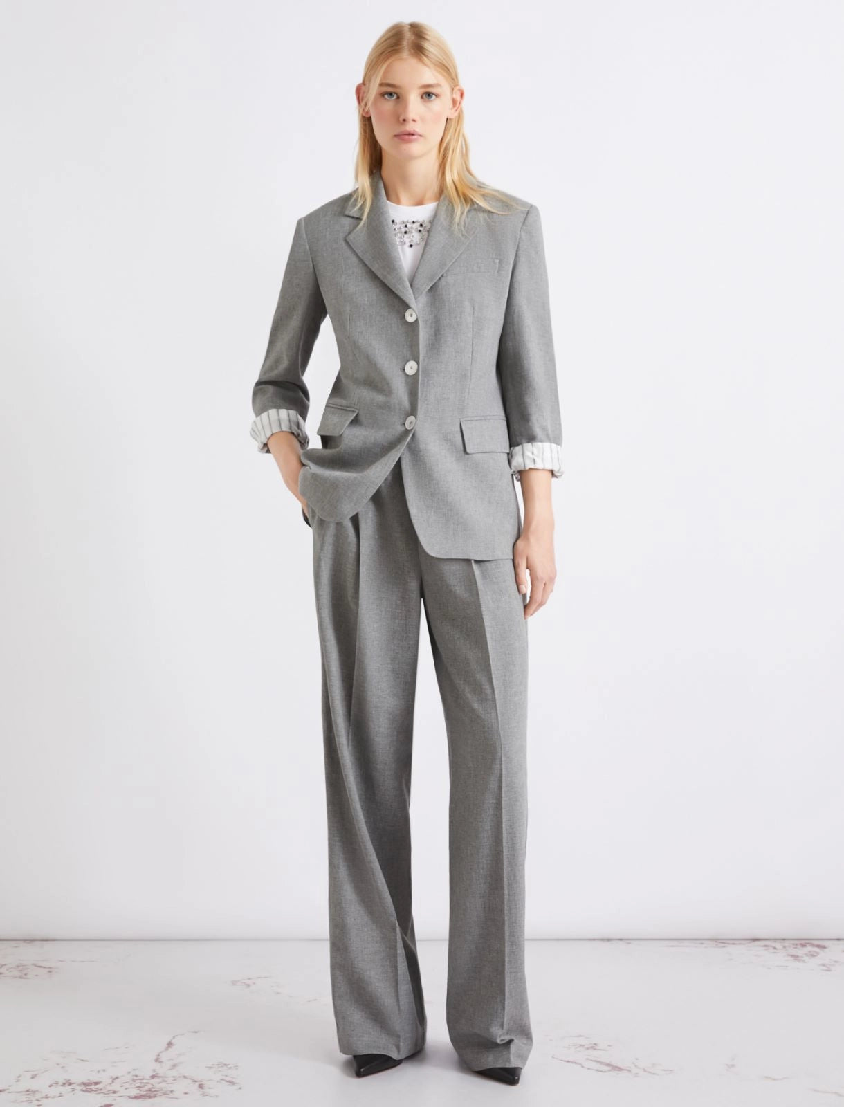 Marella Sport Blazer monopetto in misto lino MLSCachi PE26 Marella Sport