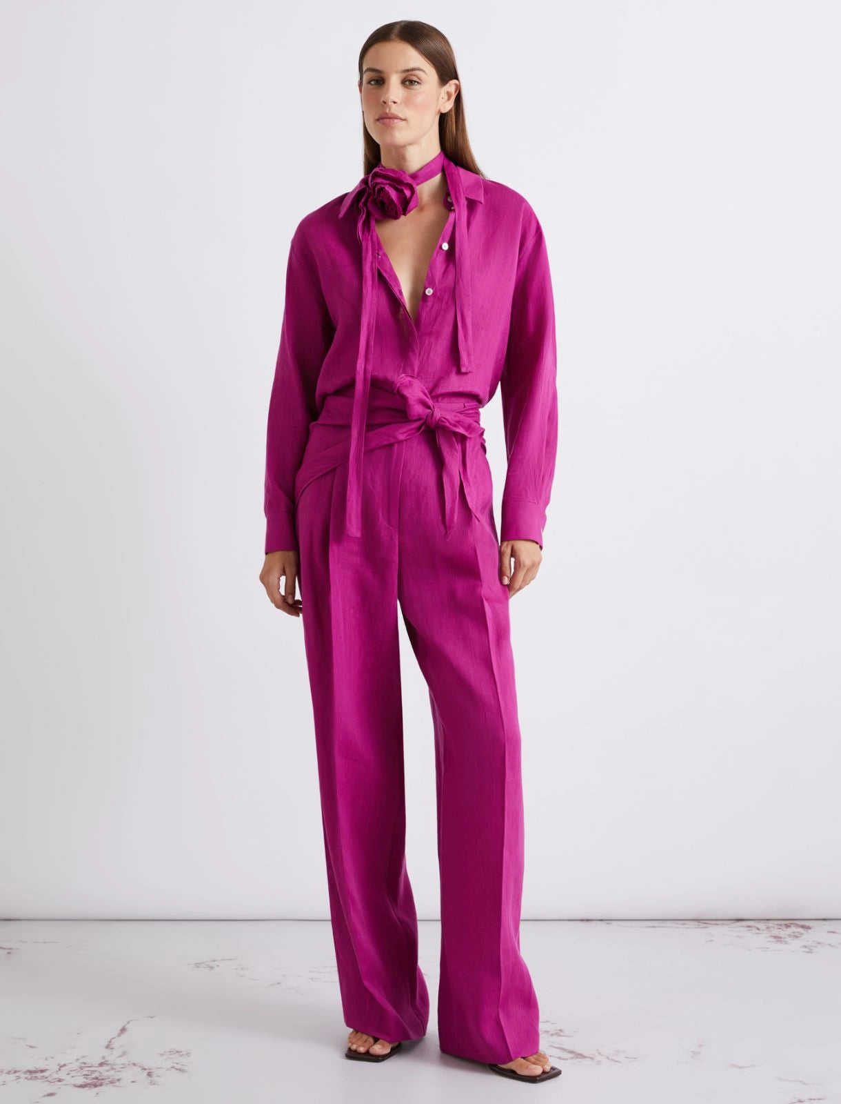 Marella Sport Camicia in puro lino con sciarpina MLSEditore PE26 Marella Sport