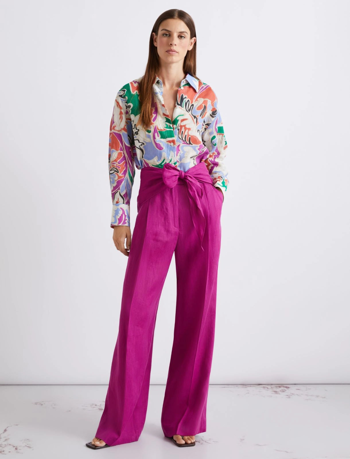 Marella Sport Pantalone dritto in lino MLSSolista PE26 Marella Sport