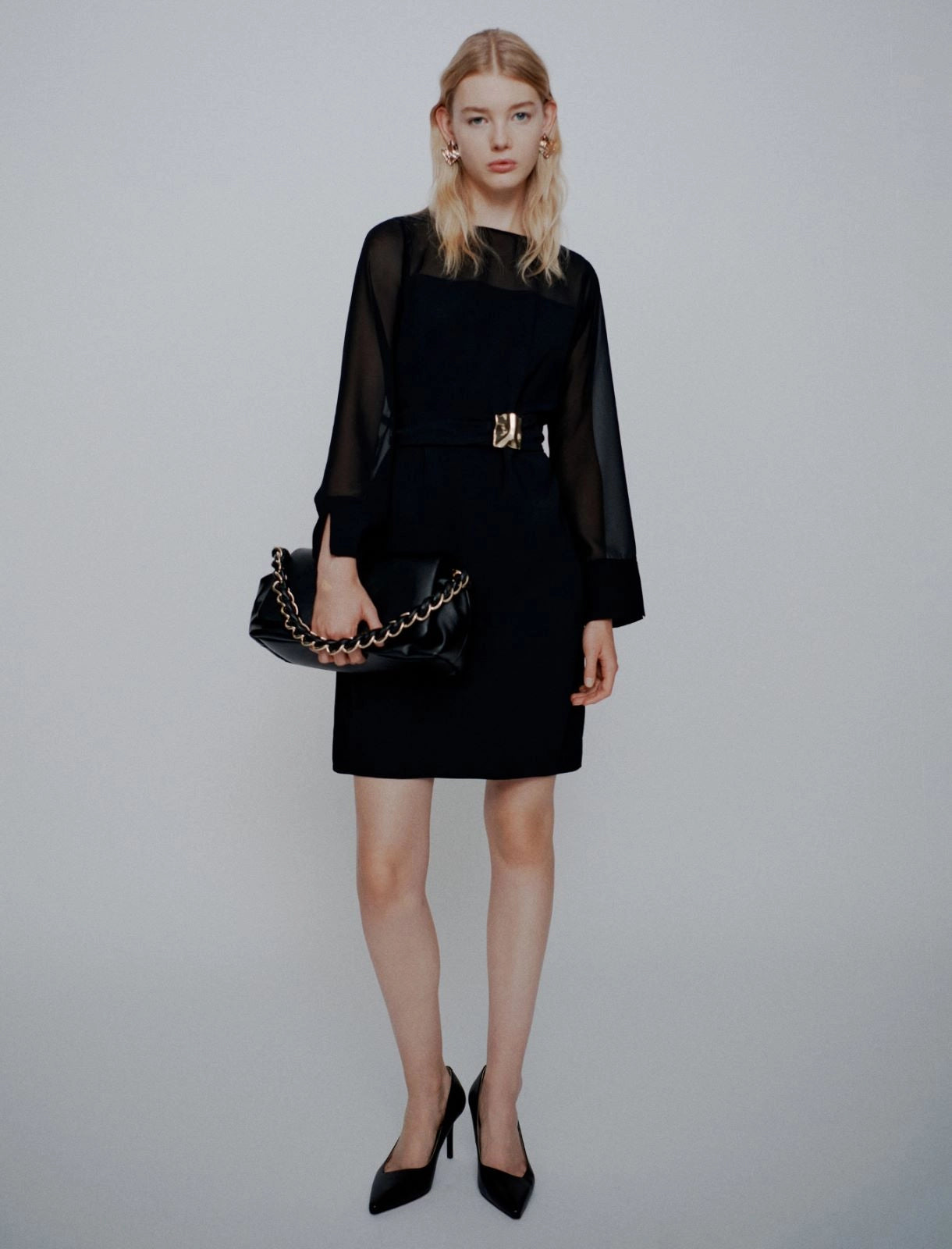 Marella ART. 365 Abito con cintura in envers satin Lacuna PE26 Marella Art 365