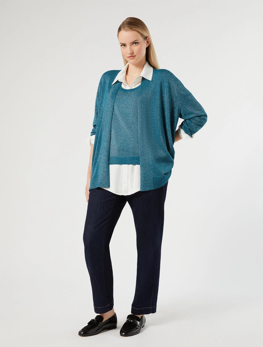 Persona Marina Rinaldi Cardigan e top in viscosa con lurex NNWRicordo AI26 Persona Marina Rinaldi