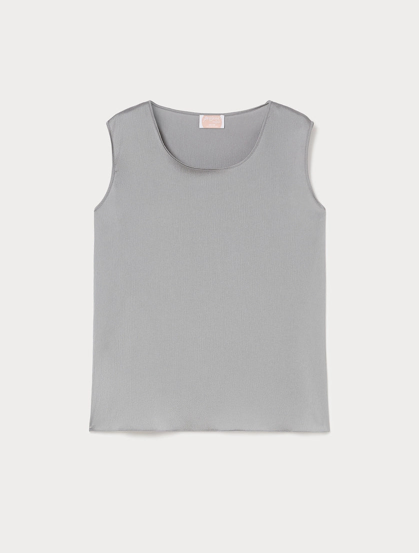 Persona Marina Rinaldi Top in raso martellato NNWSatira, grigio medio AI26 Persona Marina Rinaldi