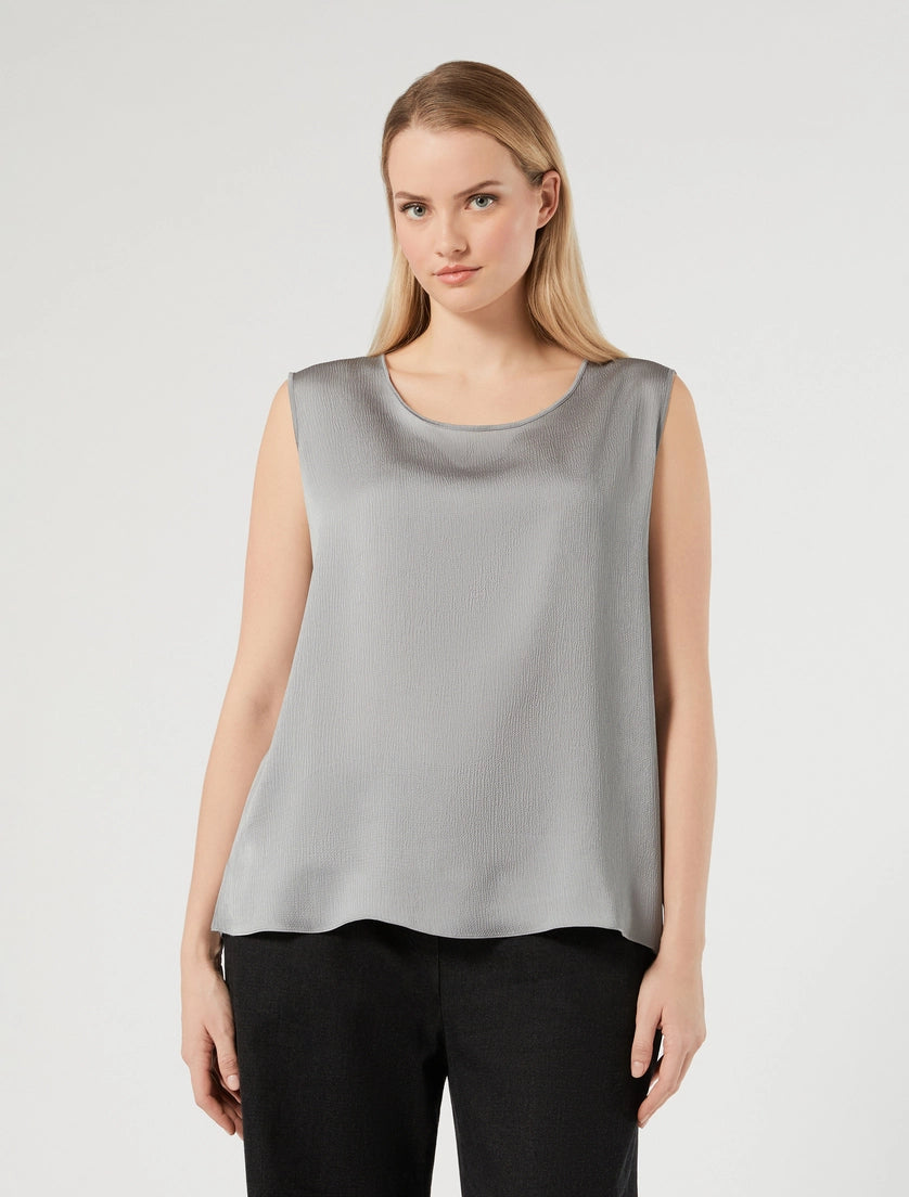Persona Marina Rinaldi Top in raso martellato NNWSatira, grigio medio AI26 Persona Marina Rinaldi