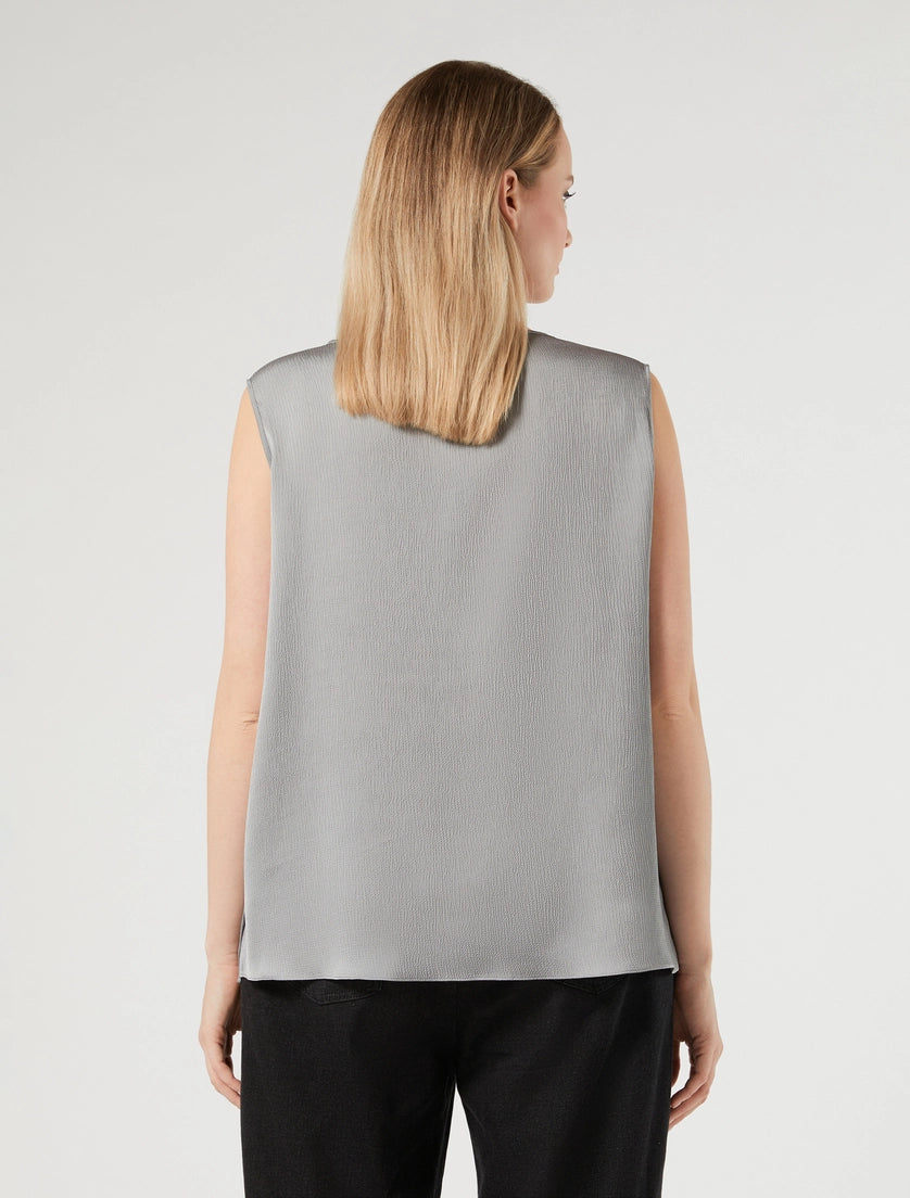 Persona Marina Rinaldi Top in raso martellato NNWSatira, grigio medio AI26 Persona Marina Rinaldi