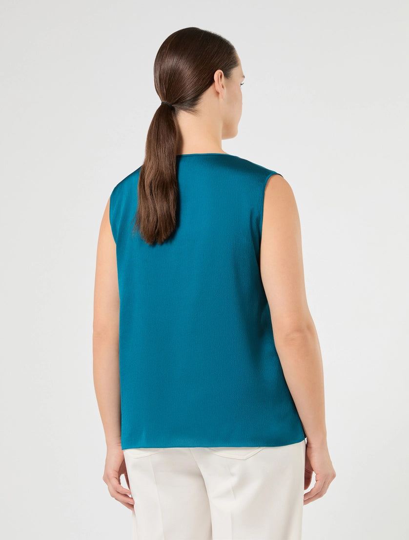 Persona Marina Rinaldi Top in raso martellato NNWSatira, ottanio AI26 Persona Marina Rinaldi