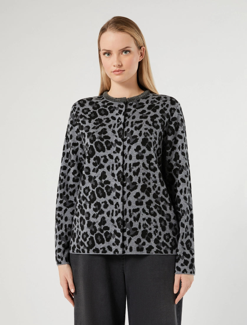 Persona Marina Rinaldi Cardigan in misto lana jacquard NNWTavola AI26 Persona Marina Rinaldi