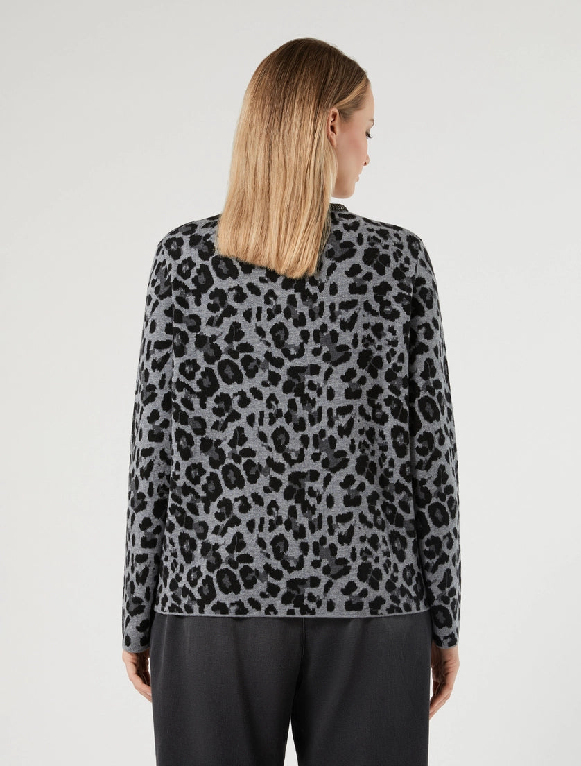 Persona Marina Rinaldi Cardigan in misto lana jacquard NNWTavola AI26 Persona Marina Rinaldi