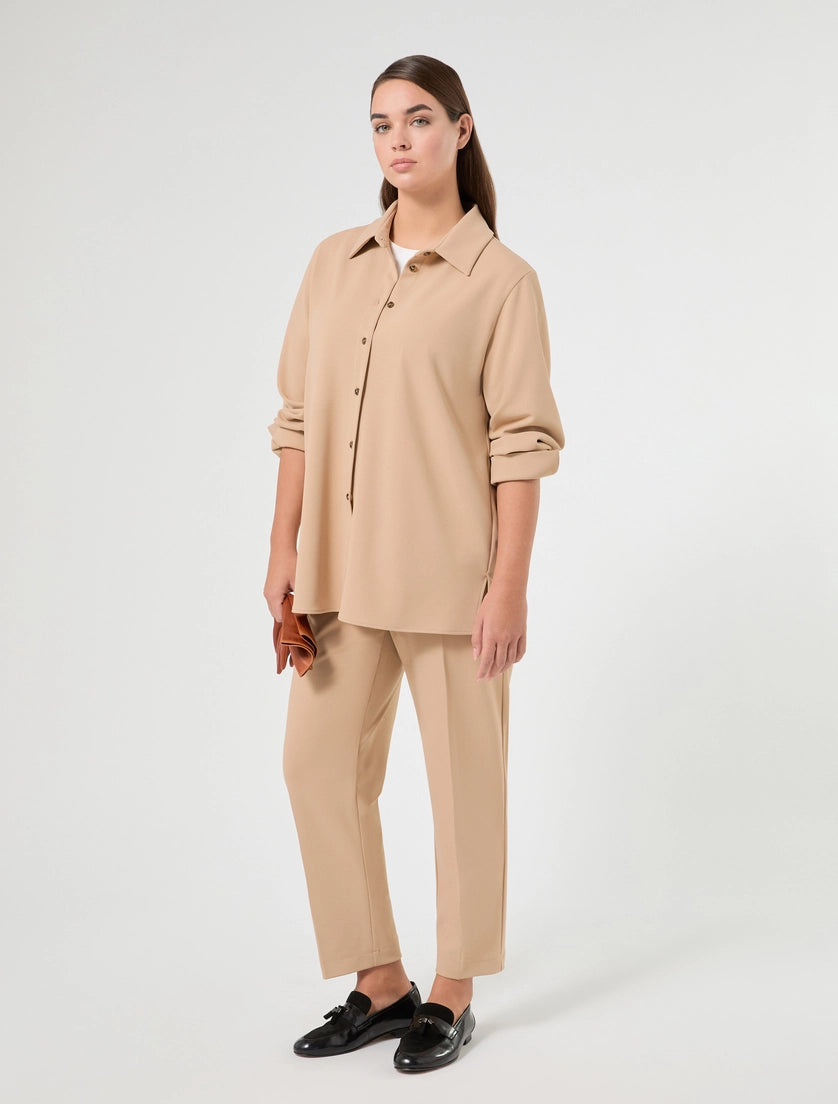 Persona Marina Rinaldi Pantaloni in scuba crêpe stretch slim NNWTilde, cammello AI26 Persona Marina Rinaldi
