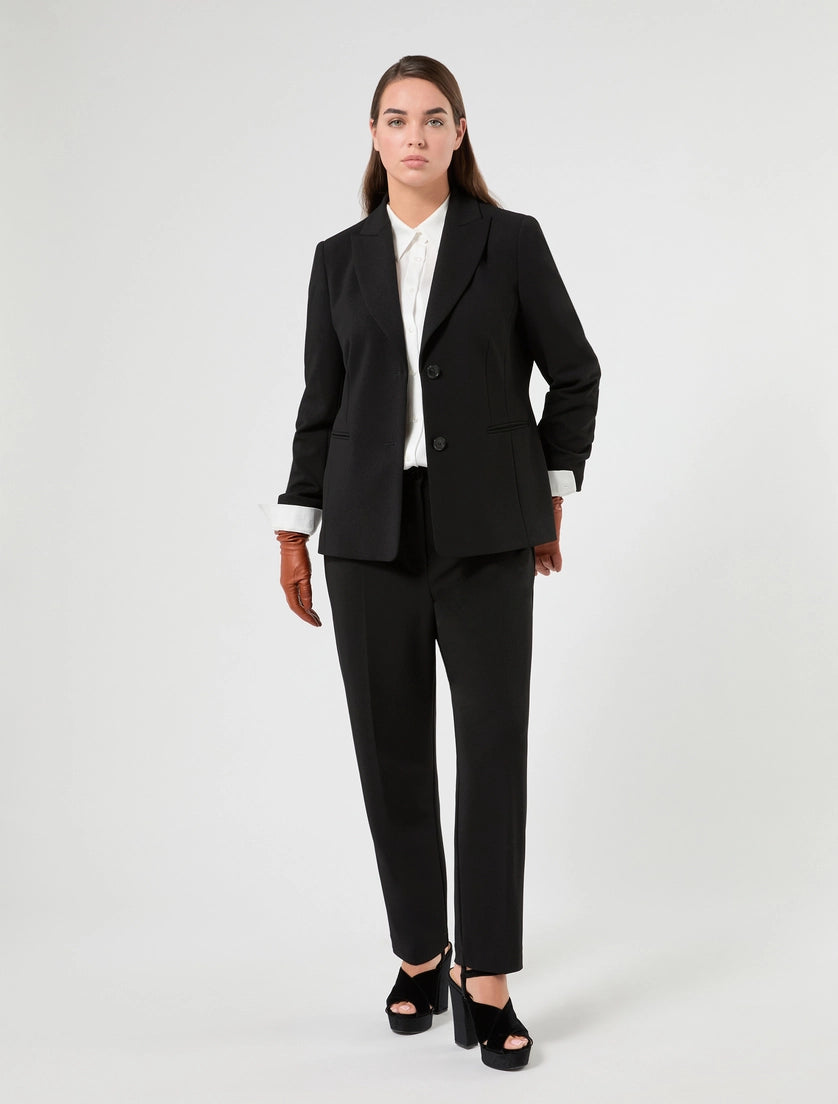 Persona Marina Rinaldi Pantaloni in scuba crêpe stretch slim NNWTilde, nero AI26 Persona Marina Rinaldi