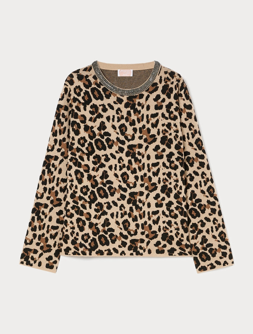 Persona Marina Rinaldi Maglia jacquard con ricamo NNWUnito, cammello AI26 Persona Marina Rinaldi