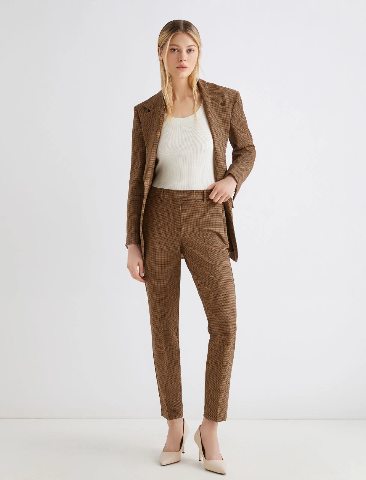 Marella Pantalone chino in tessuto stretch cammello Opaco  AI25