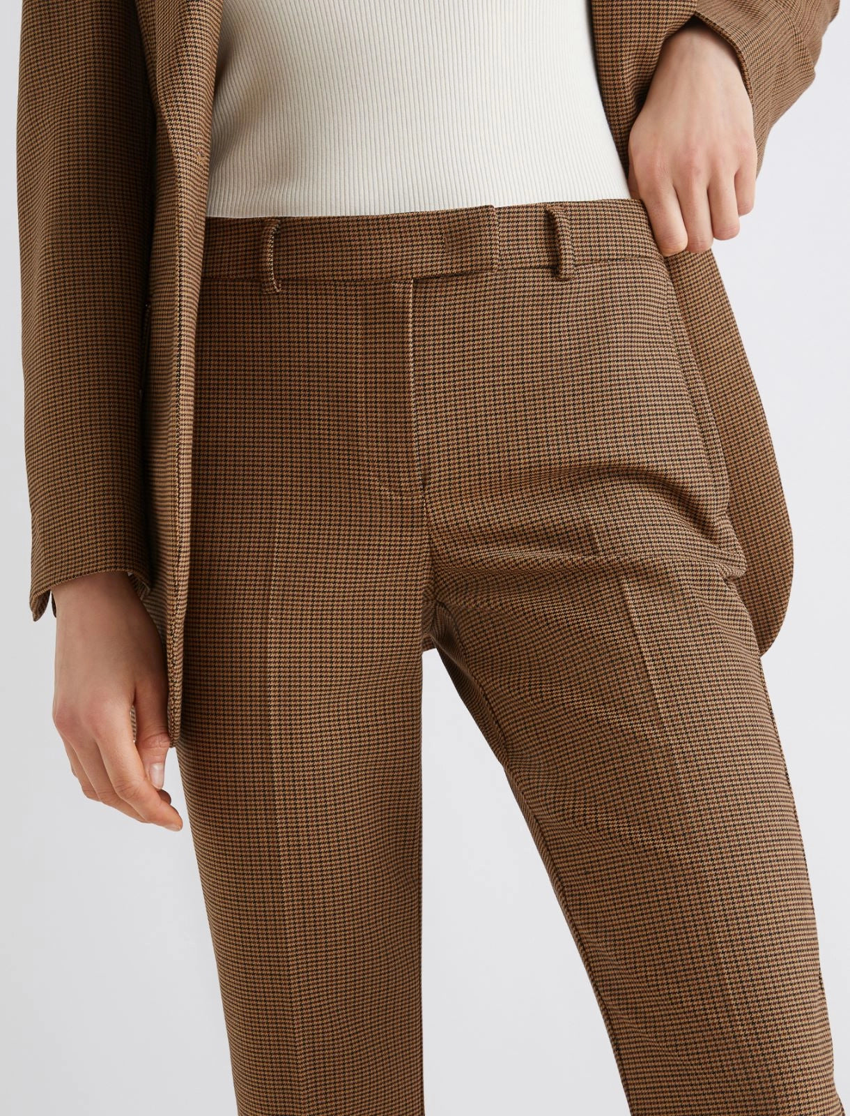 Marella Pantalone chino in tessuto stretch cammello Opaco  AI25
