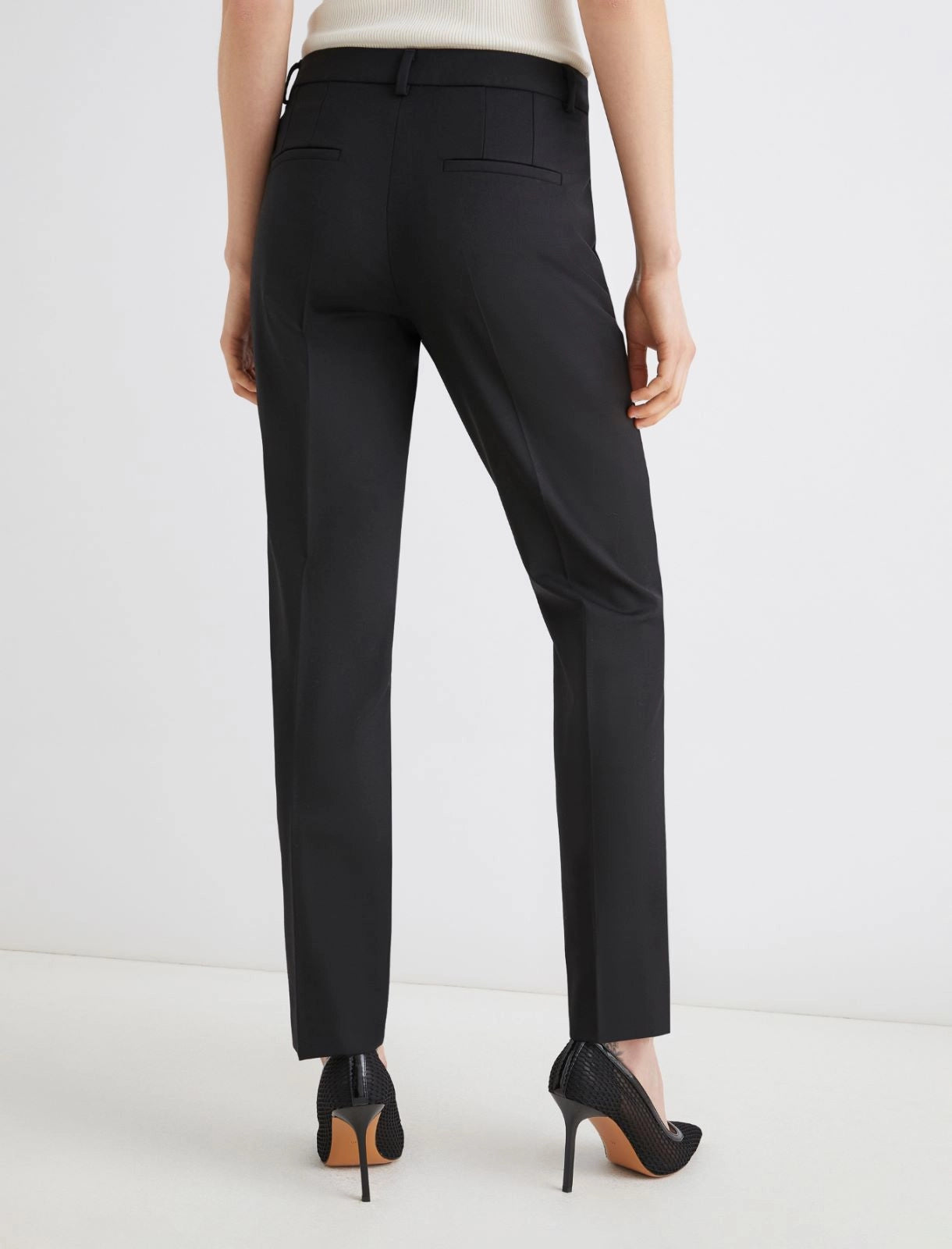 Marella Pantalone  chino in tessuto stretch nero Opaco AI25