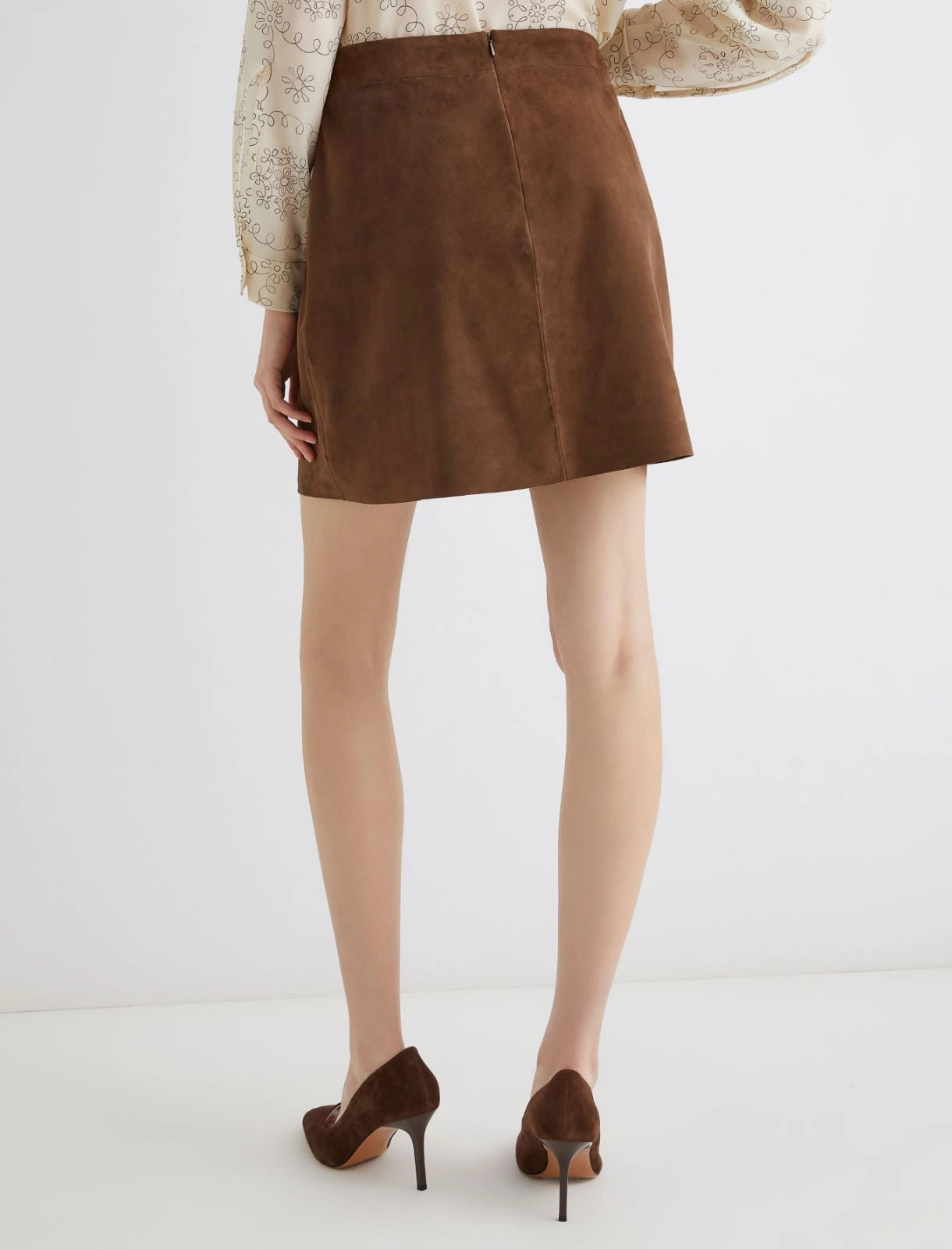 Marella Mini gonna in suede marrone Rise AI25
