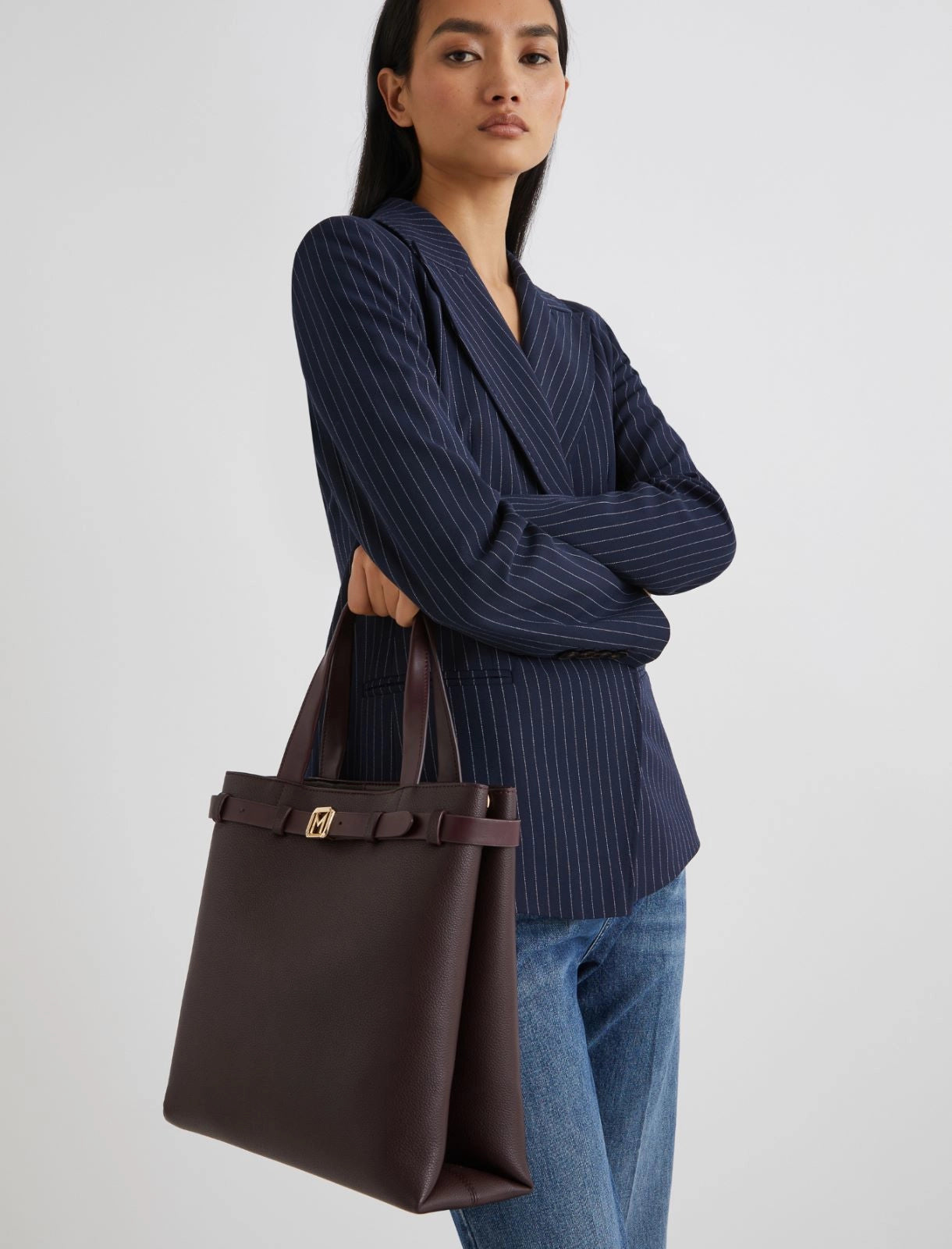 Marella Tote verticale con cintura, testa di moro Salerno AI25