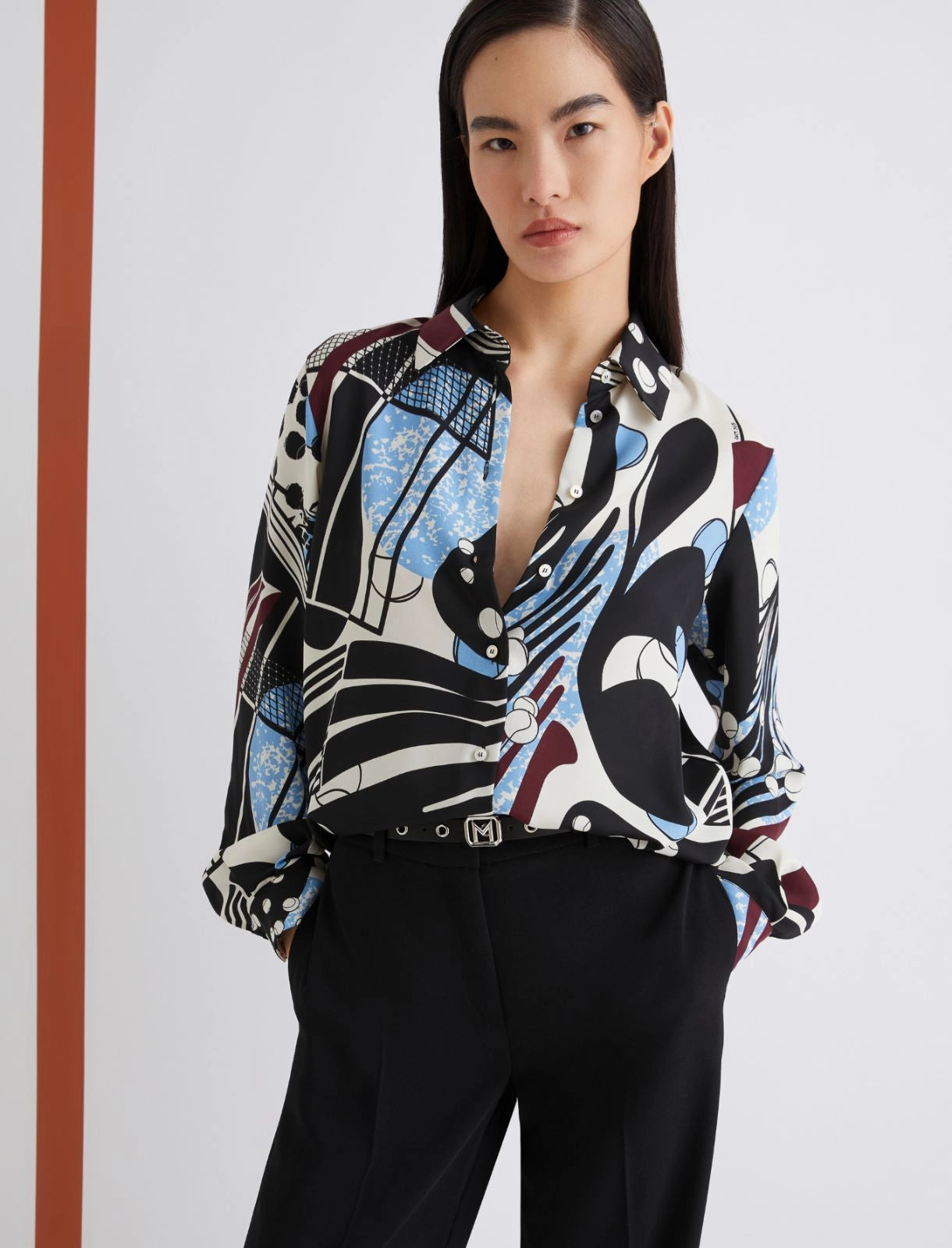 Marella ART. 365 Camicia in satin stampato Spinta AI25