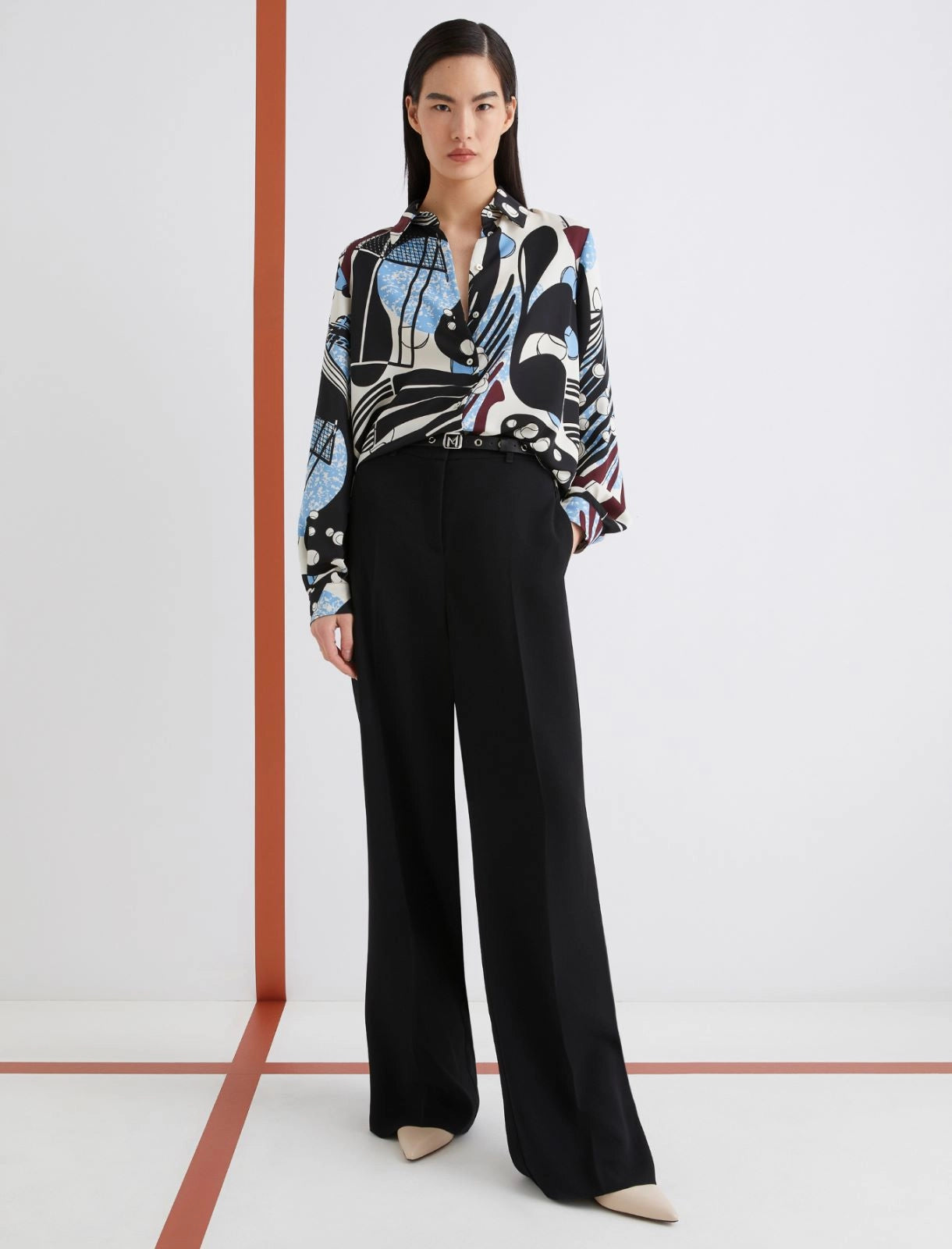 Marella ART. 365 Camicia in satin stampato Spinta AI25
