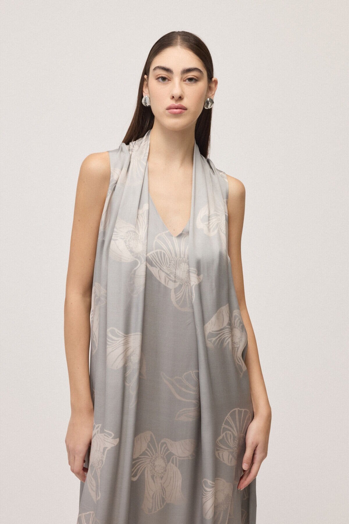 Ottod'Ame Abito lungo in raso di viscosa TA5399 PE26 Ottod'Ame