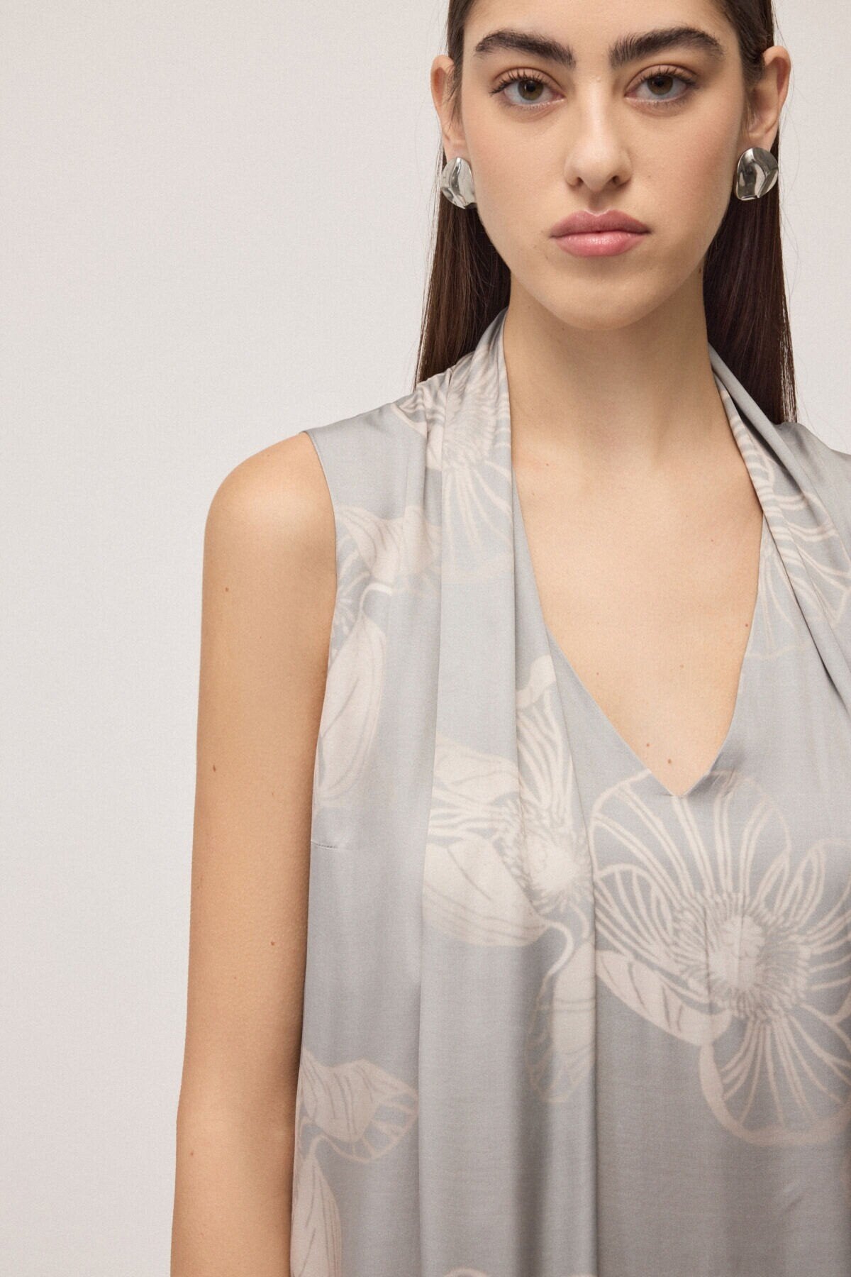 Ottod'Ame Abito lungo in raso di viscosa TA5399 PE26 Ottod'Ame