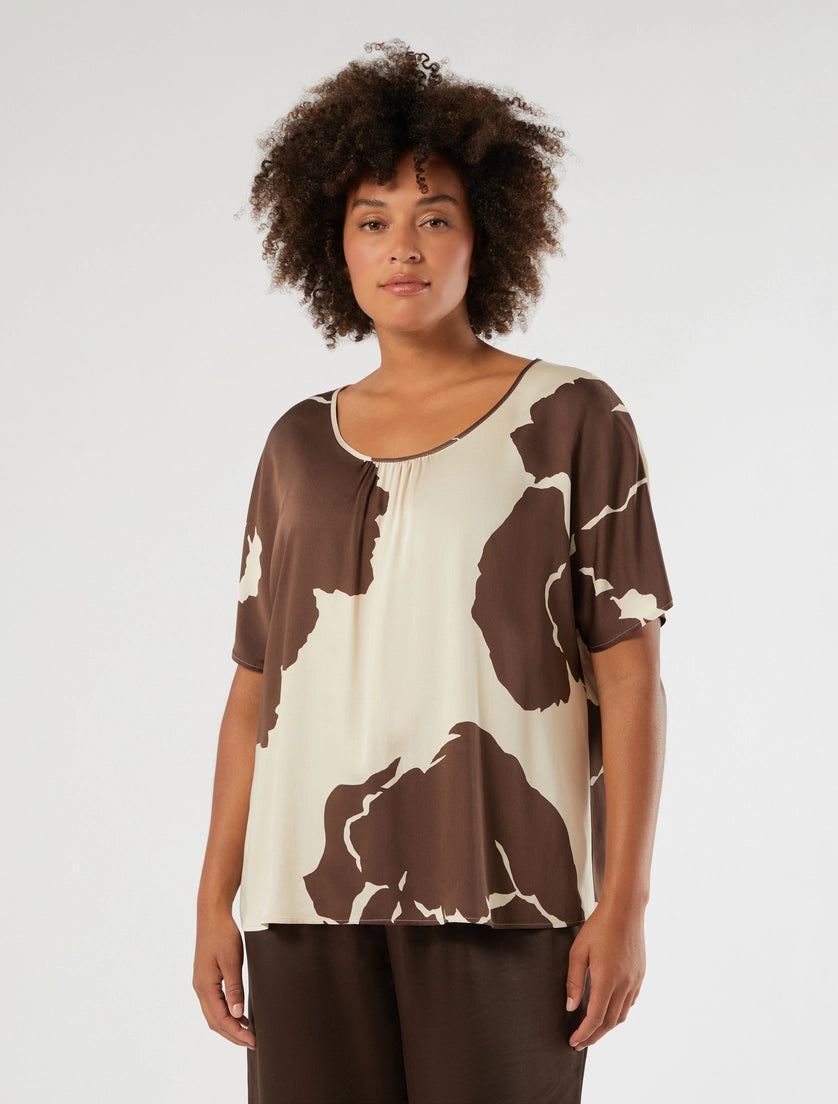 Persona Marina Rinaldi Blusa in raso di viscosa stampata PMRUnghia PE26 Persona by Marina Rinaldi