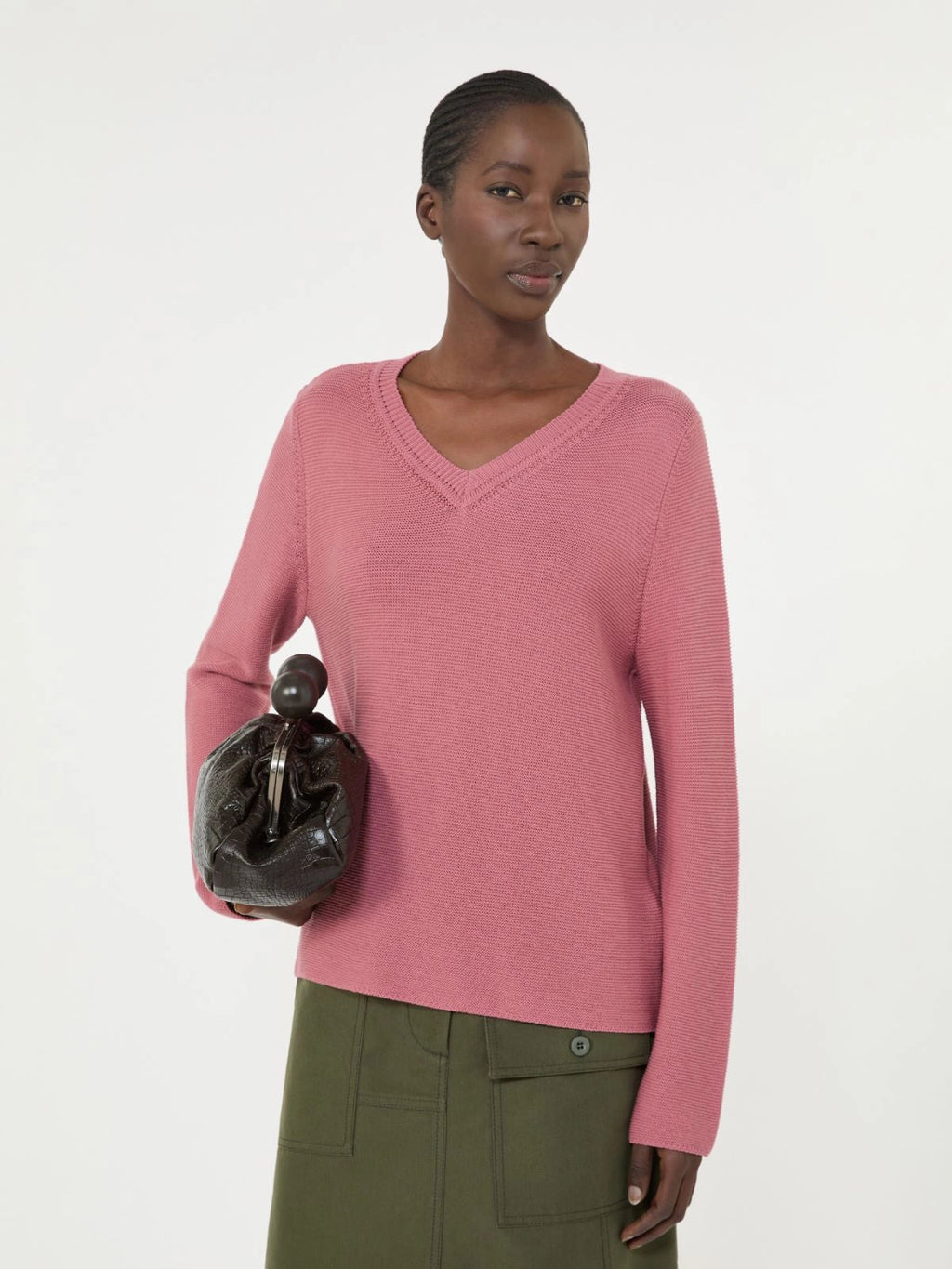 Weekend Max Mara Maglia boxy in cotone Ago, rosa antico PE26 WeekendMaxMara