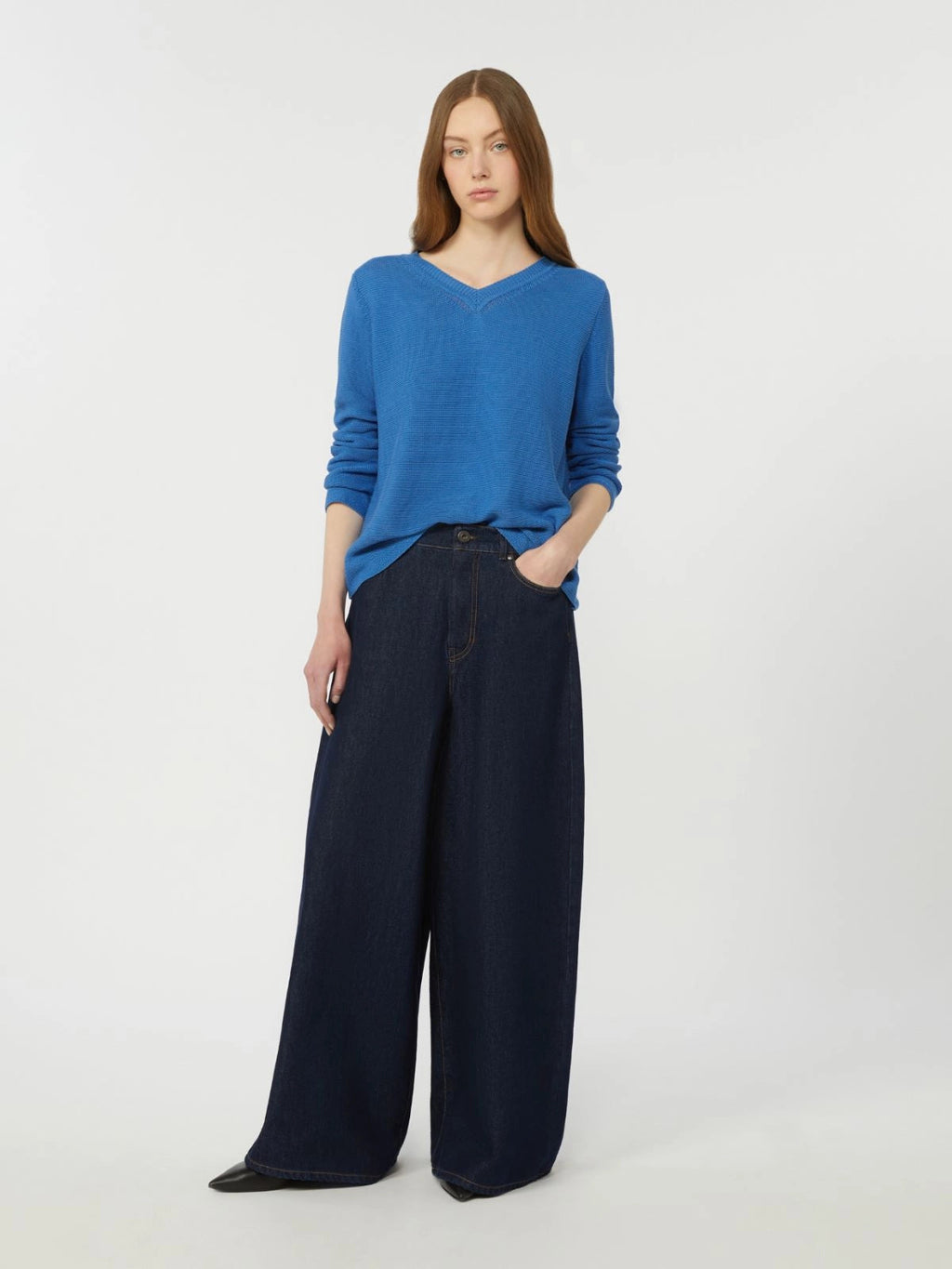 Weekend Max Mara Maglia boxy in cotone Ago, bluette PE26 WeekendMaxMara