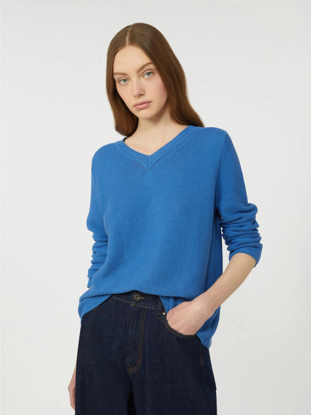 Weekend Max Mara Maglia boxy in cotone Ago, bluette PE26 WeekendMaxMara