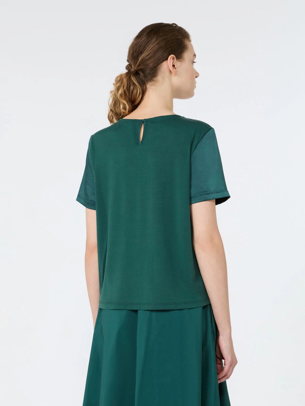 Weekend Max Mara T-shirt girocollo in raso WKDGilbert, verde AI26 WeekendMaxMara