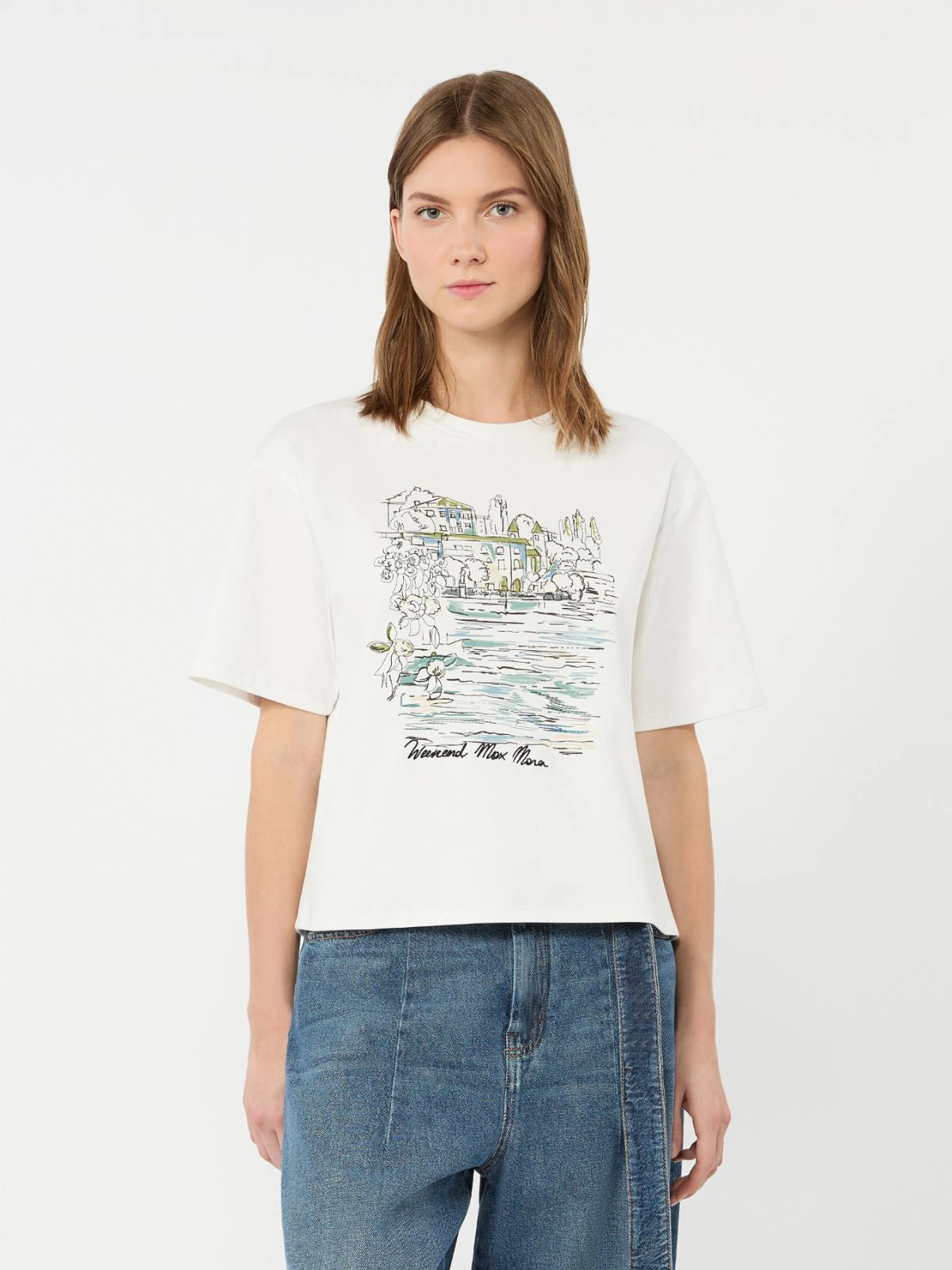 Weekend Max Mara T-shirt boxy in cotone con stampa WKDSala AI26 WeekendMaxMara