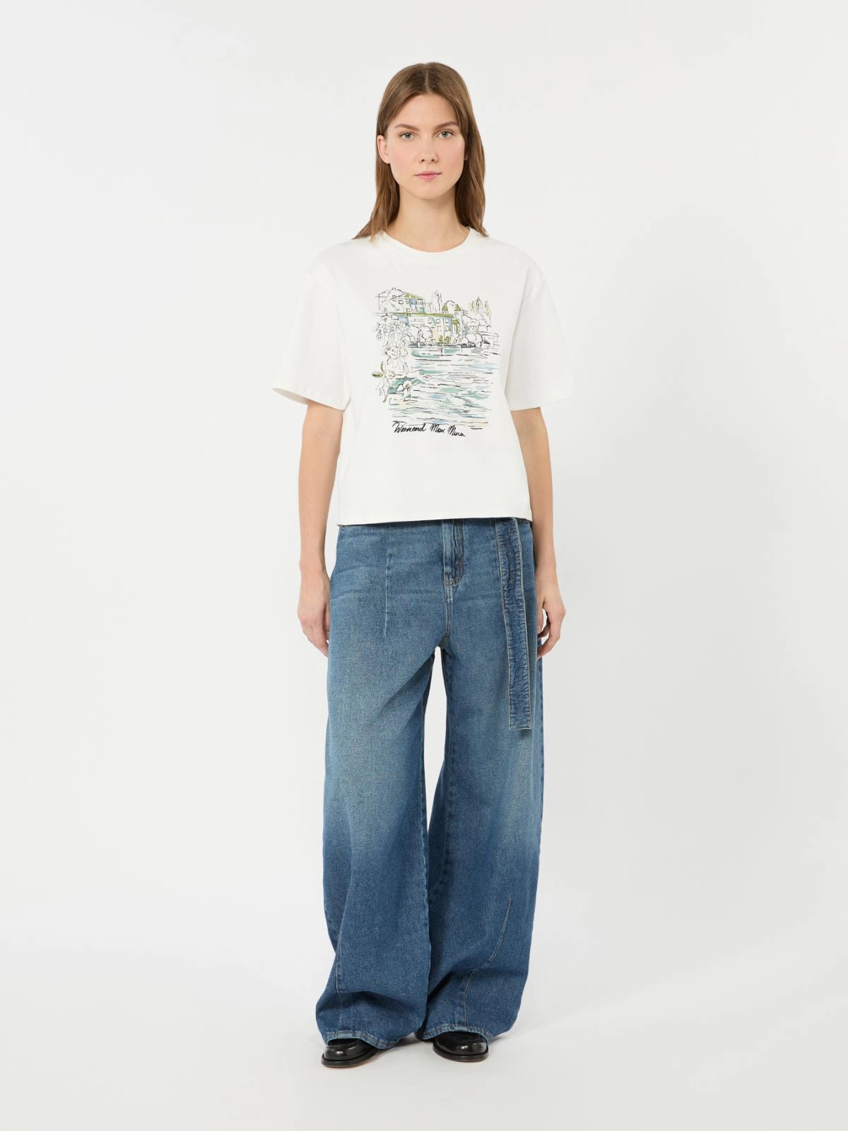 Weekend Max Mara T-shirt boxy in cotone con stampa WKDSala AI26 WeekendMaxMara