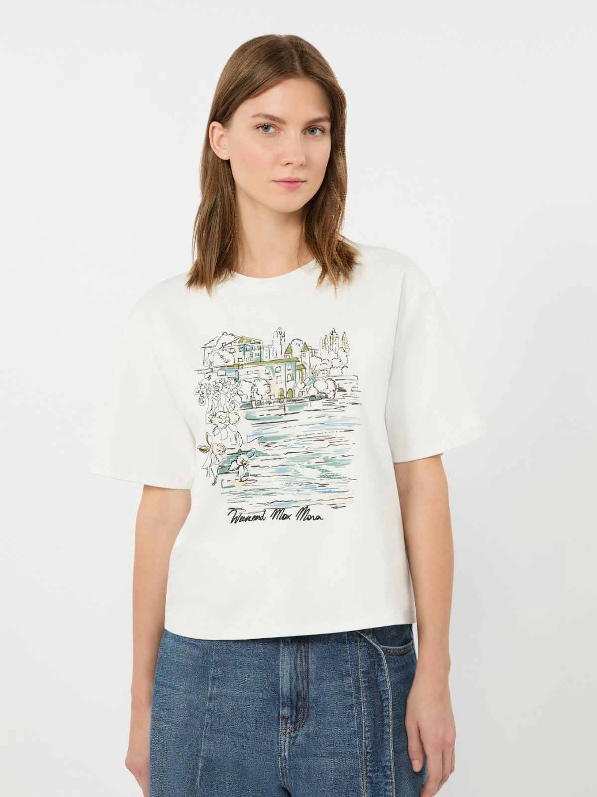 Weekend Max Mara T-shirt boxy in cotone con stampa WKDSala AI26 WeekendMaxMara