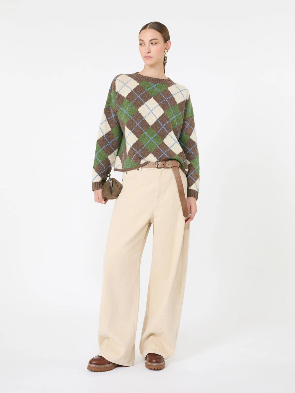 Weekend Max Mara Maglia in filato di lana con fantasia Argyle WKDVasaio  AI26 WeekendMaxMara