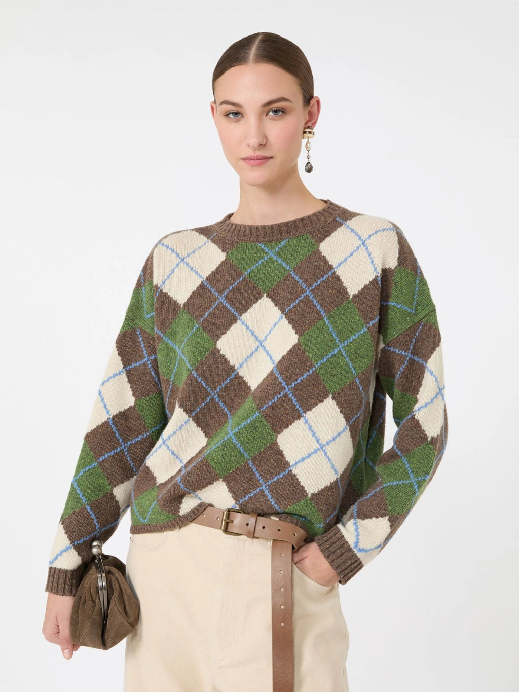Weekend Max Mara Maglia in filato di lana con fantasia Argyle WKDVasaio  AI26 WeekendMaxMara