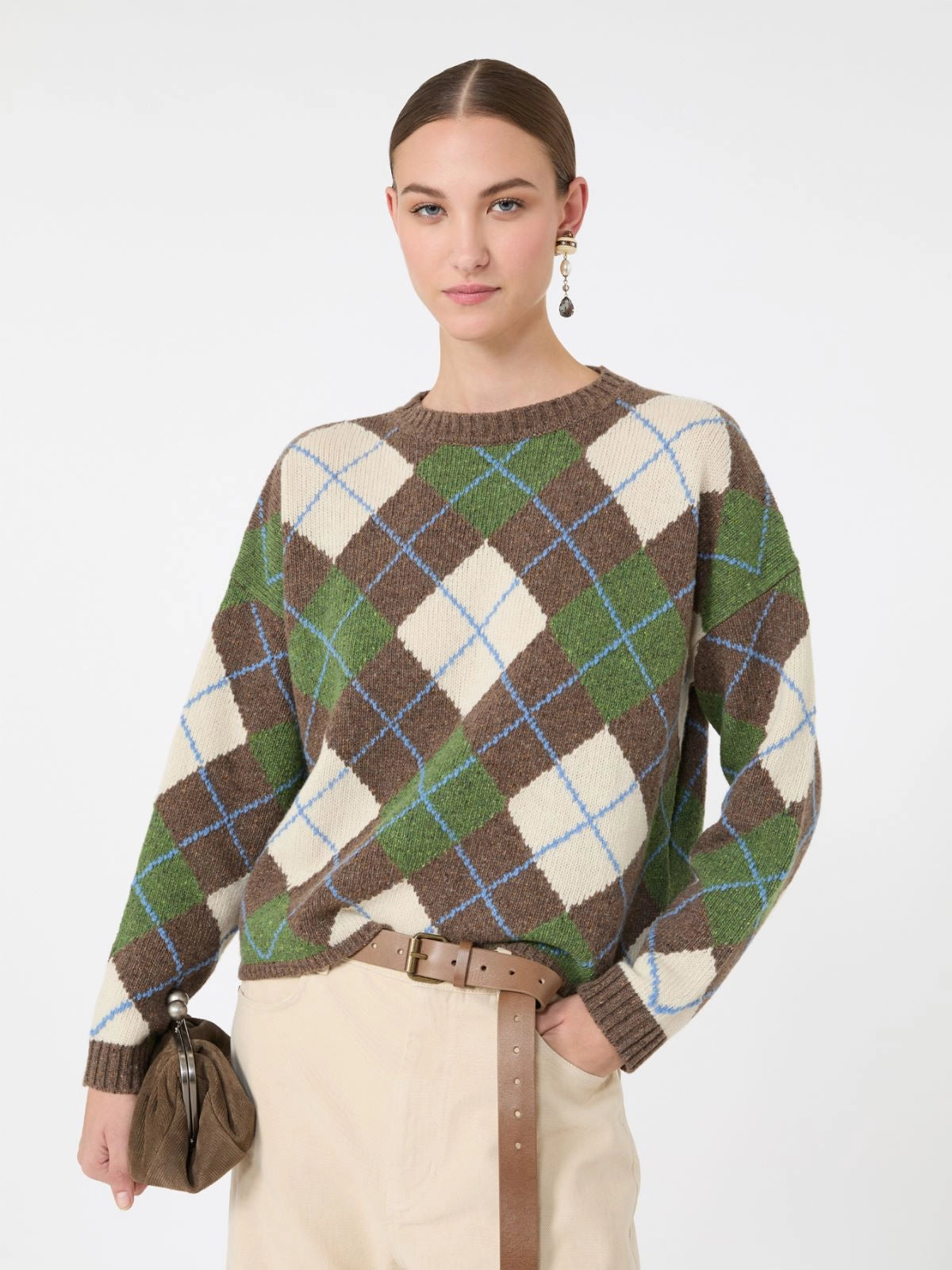 Weekend Max Mara Maglia in filato di lana con fantasia Argyle WKDVasaio  AI26 WeekendMaxMara