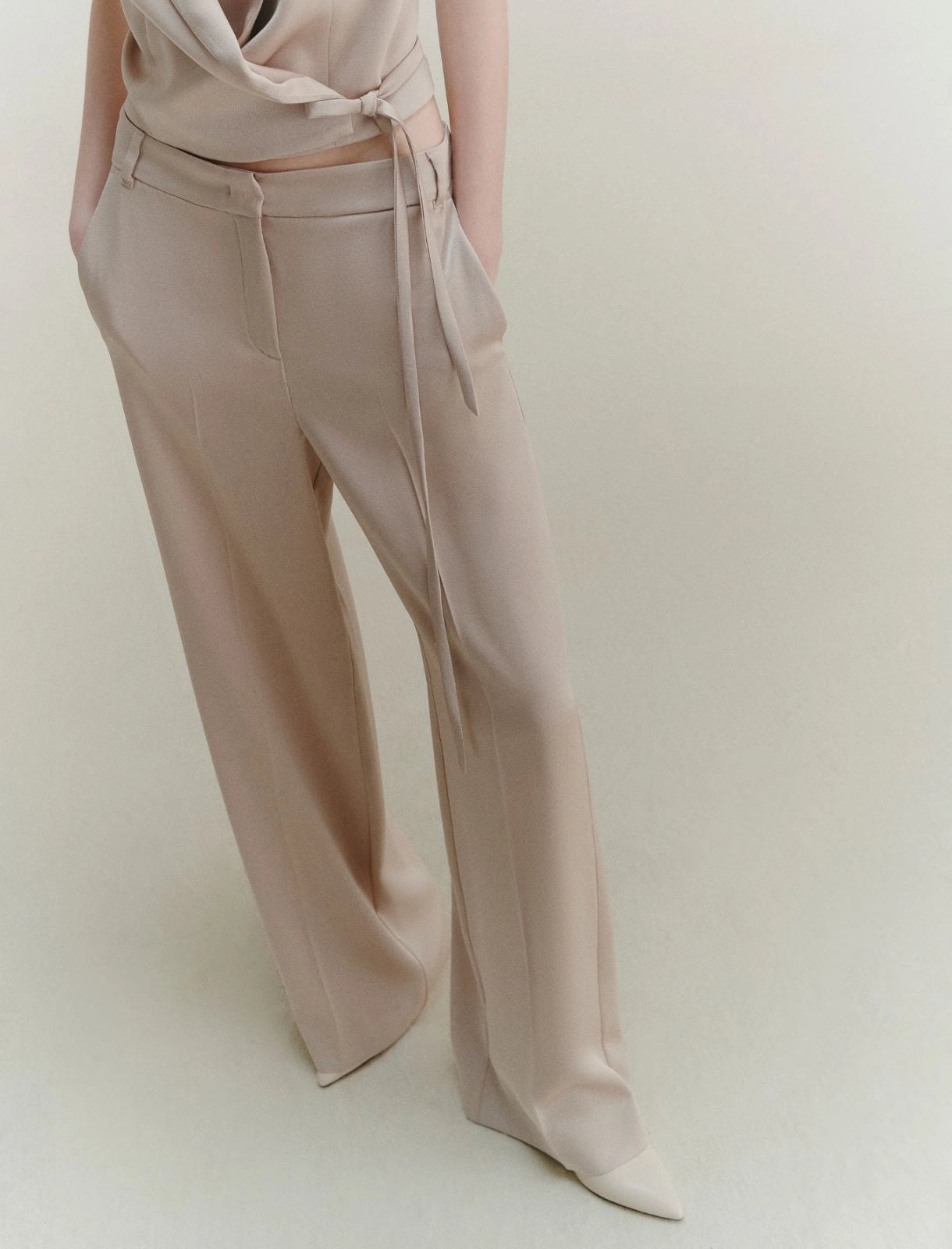 Marella Pantalone in satin, naturale Wolf AI25