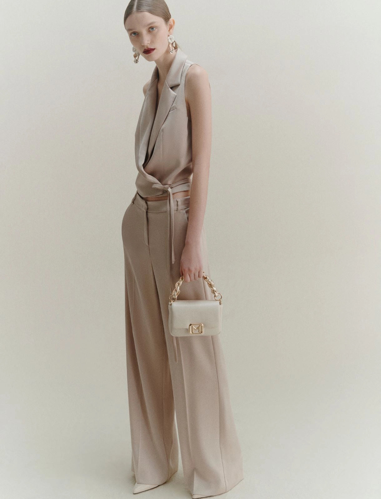 Marella Pantalone in satin, naturale Wolf AI25