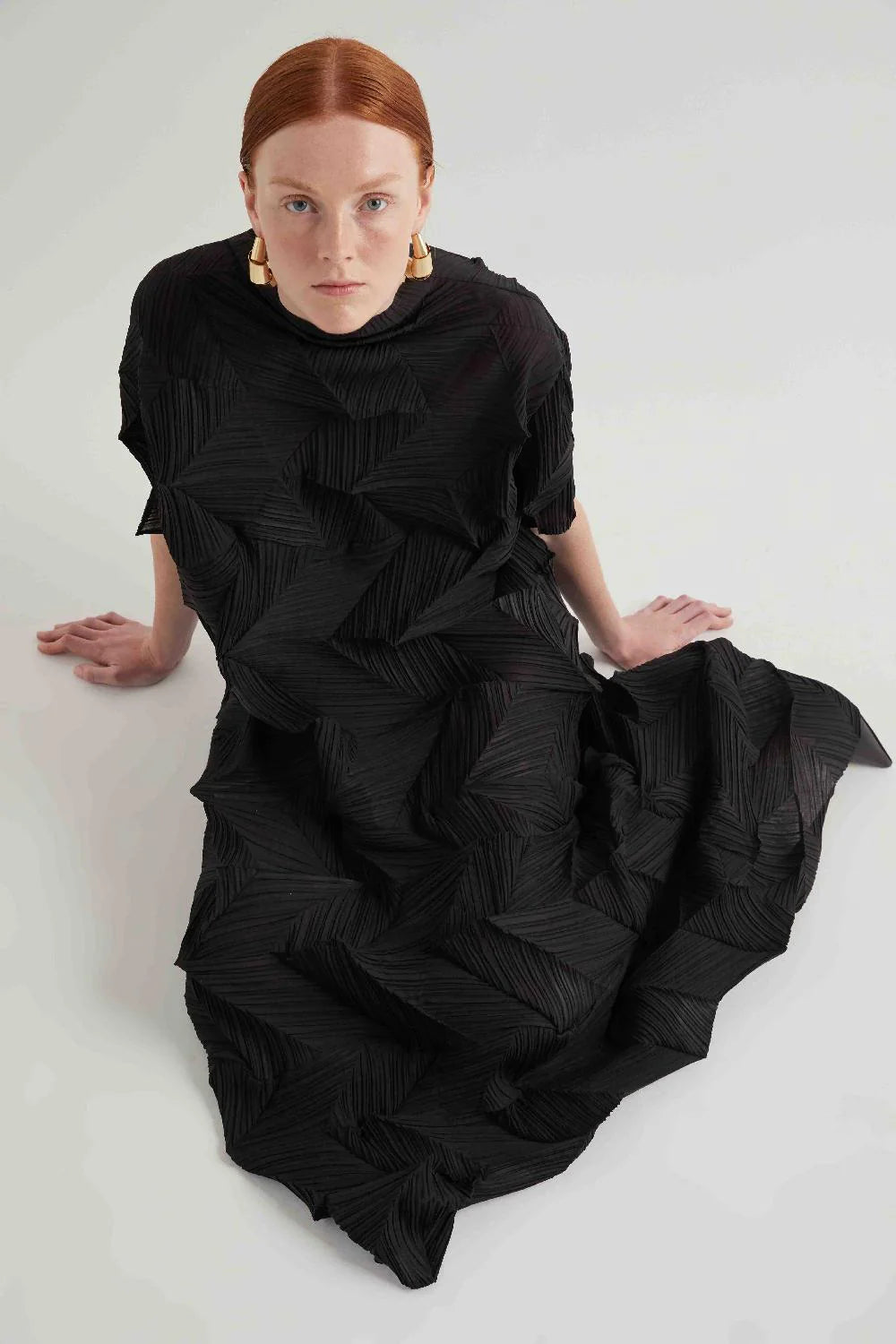 Meimeij Abito plissettato con disegno fisarmonica mod Y05 PE26 Meimeij